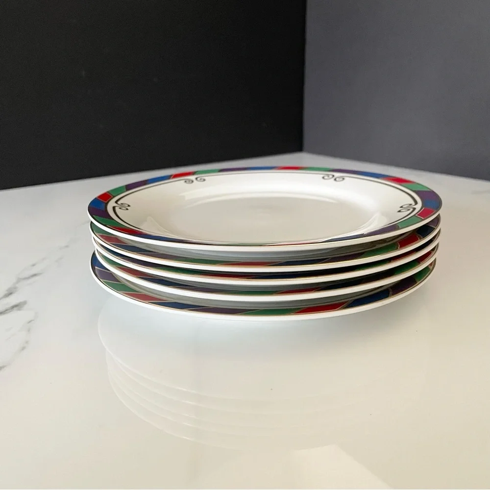 SET of 5 Celebration Salad or Dessert Plates by Pier 1